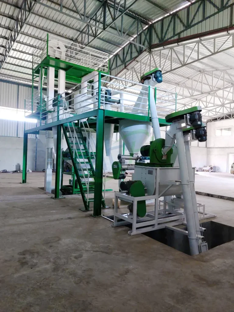 1-2t/h cattle feed pellet production line layout for Angola project