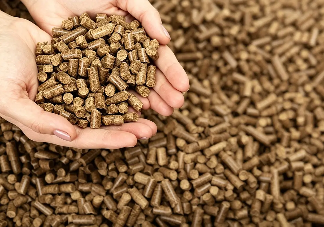 efb pellets on the hand